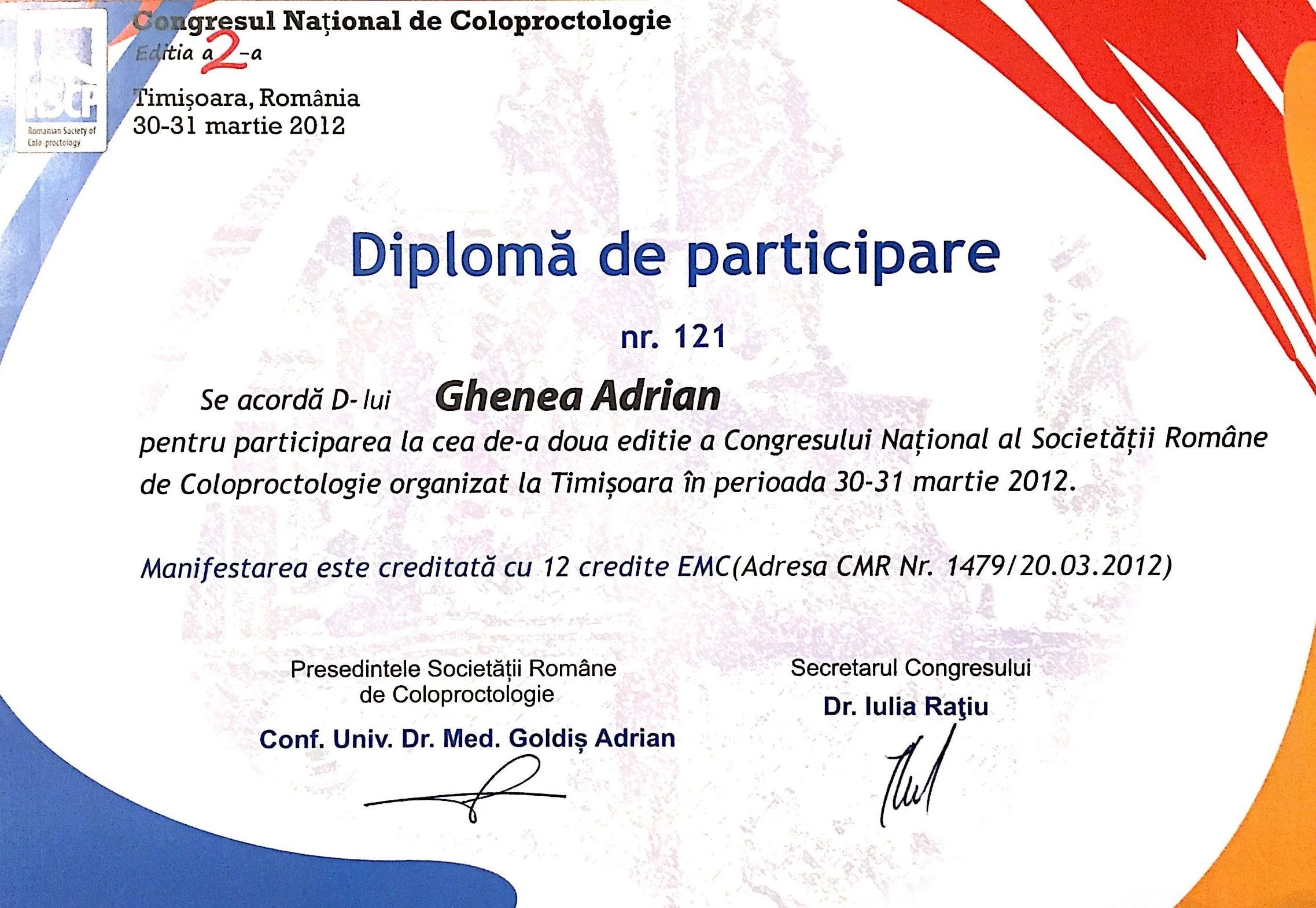 Congresul Național de Coloproctologie, ediția a II-a — Societatea Română de Coloproctologie