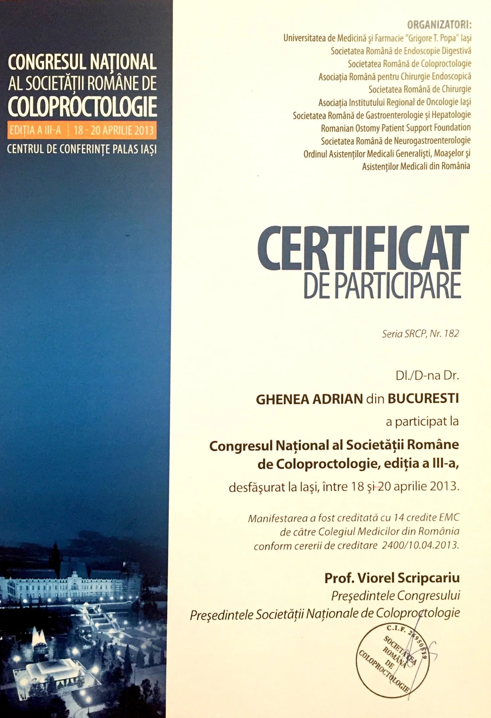 Congresul Național de Coloproctologie, ediția a III-a — Societatea Română de Coloproctologie